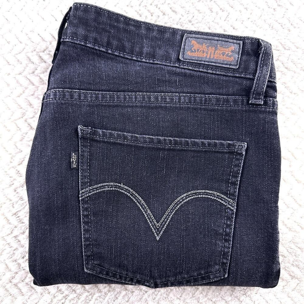 Levis Jeans Womens 14 Black The Skinny Mid Rise Stretch Denim- Black Tag - Picture 13 of 13